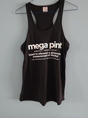 Medium Mega Pint quote Racer Back Tank Top